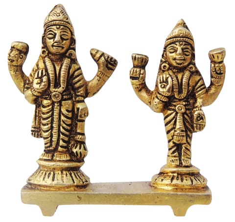Brass Showpiece Vishnu Laxmi Ji Statue - 2.6*1*2.5 Inch (BS1392 B)