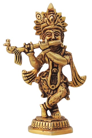 Brass showpiece Krishna Idol Statue - 2.5*1.5*4.5 Inches (BS1393 K)