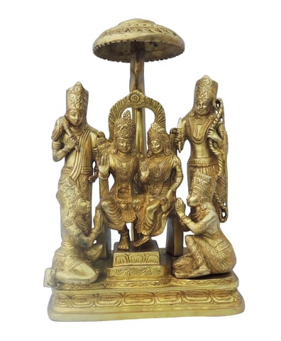 Brass Showpiece Ram Darbar God Idol Statue - 10*5.5*15 Inch (BS1134 G)