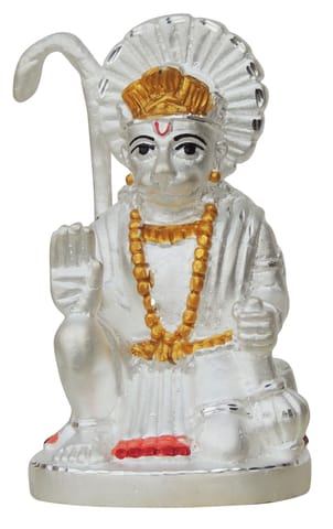 Pure Silver Hanuman ji  idol Statue - 999 Hallmarked Silver Statue- 2*1.5*3.2 Inch, 29.5 gm  (SL014 A)