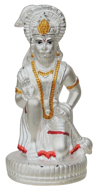 Pure Silver Hanuman ji  idol Statue - 999 Hallmarked Silver Statue-2.3*2.3*5 Inch, 49.1 gm  (SL015 A)