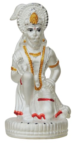 Pure Silver Hanuman ji  idol Statue - 999 Hallmarked Silver Statue-2.3*2.3*5 Inch, 54 gm  (SL015 B)