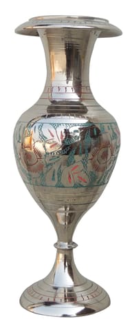 Brass Home & Garden Decorative Flower Pot With Nickel Finish Vase - 3*6*7.5 inch (F285 A)