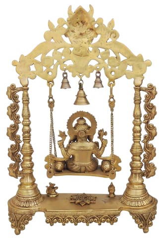 Brass Showpiece Ganesh Ji God Idol Statue - 17.5*5*26.5 Inch (BS1373 E)