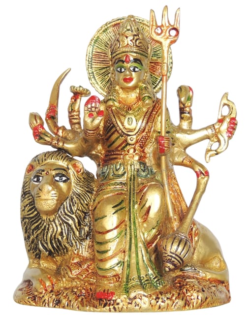 Brass Showpiece Durga Ji God Idol Statue - 4.5*3*6.5 Inch (BS937 M)