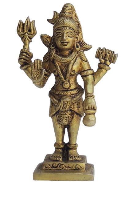 Brass Showpiece Shiv Ji God Idol Statue - 2.6*1*4.5 Inch (BS1363 C)