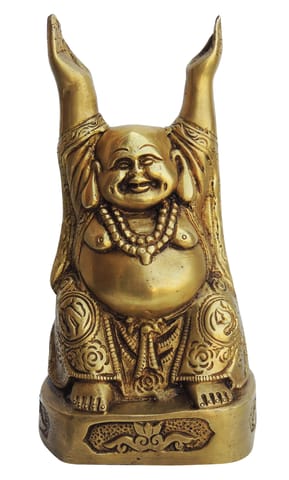 Brass Showpiece Laughing Buddha God Idol Statue - 3.5*3*7 Inch (BS1361 F)