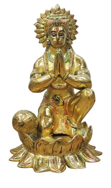Brass Showpiece Hanuman ji statue Idol - 9.2*9.2*15 Inch (BS1419 H)