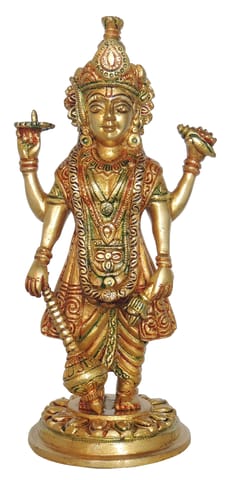 Brass Showpiece Vishnu Ji God Idol Statue - 4.5*3.5*9.5 Inch (BS1412 V )