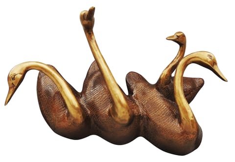 Brass Showpiece Wall Hanging Wall Hanging Duck Statue - 15.5*6.5*9.5 Inch (BS1408 C)