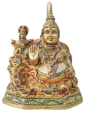 Brass Showpiece Kuber Ji God Idol Statue - 5*3.5*6.5 Inch (BS1433 D)