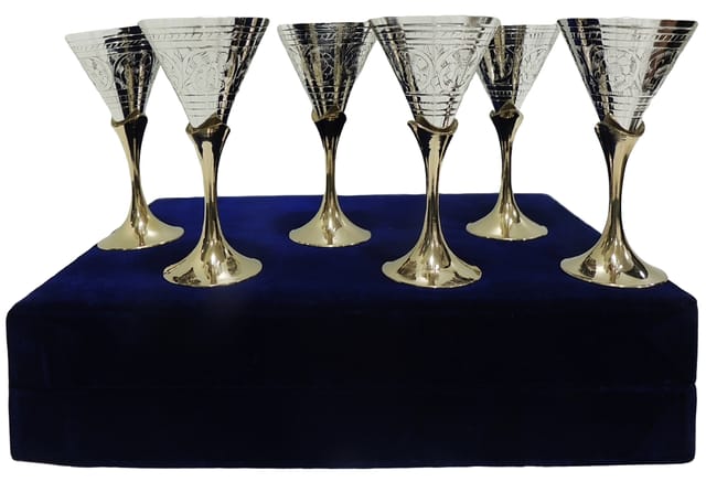 Decorative Goblet Chelam Set of 6 Pieces - 2.2*2.2*4.2Inch (B001)