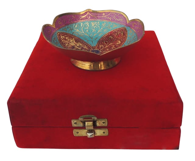 Brass Decorative Bowl Coloured (B219 A)