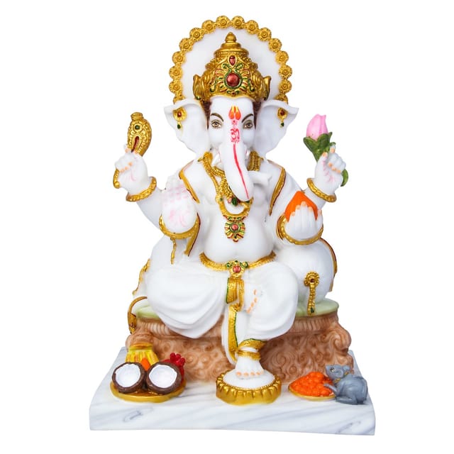 Ganesha Marble Idol - 8*4*13 inch (MB0001)