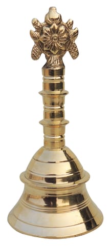 Brass Pooja Hand Bell, Shank Chakra Ganti- 3.6*3.6*8.2 inch (F682 F)