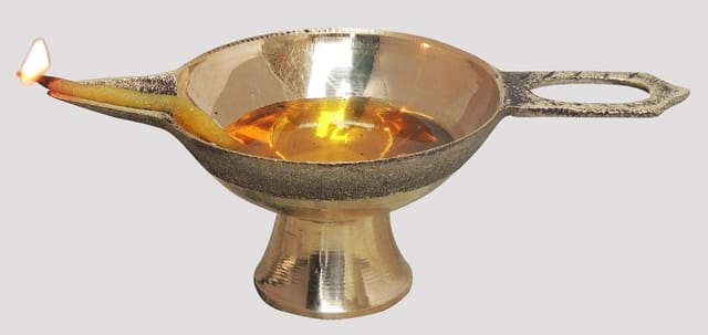 Brass Table Decor Oil Lamp Deepak No. 4   - 5*2.7*1.7 inch (F626 E)