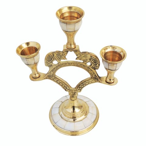 Brass Table Elephant Candle Stand - 6*3.5*7.7 inch (Z502 A)