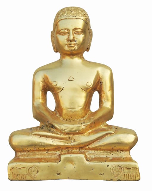 Brass Showpiece Mahaveer Ji Statue - 6.5*2.7*8.2 Inch (BS397 C)