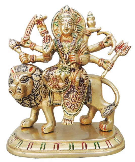 Brass Showpiece Durga Ji God Idol Statue - 5x2.2x5.5 Inch (BS937 X)