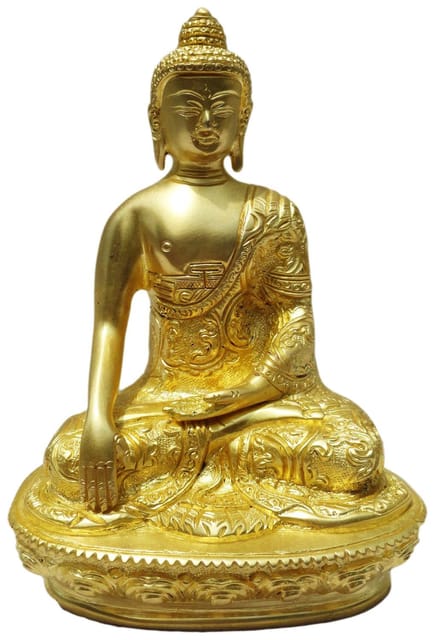 Brass Showpiece Budha Statue With Super Fine Finish - 4.5*2.5*7.5 Inch (BS079 F)