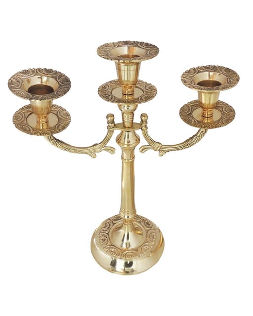 Brass Candle Stand -9.5*4.5*12 Inches (Z285 C)