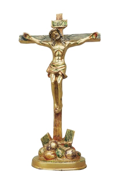 Brass Showpiece Jesus On Cross Statue - 6.5*2.8*11.8 Inch (BS971 D)