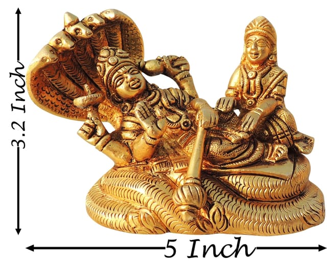 Brass Showpiece Vishnu & Laxmi Ji God Idol Statue  - 5*2*3.2 Inch (BS1050 X)