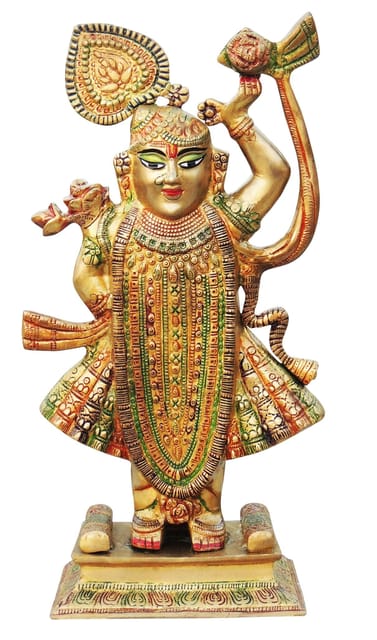Brass Brass Shrinath Srinath Ji Banke Bihari Krishna Murti Idol Statue - 9.5*4*17.5 Inch (BS941 D)