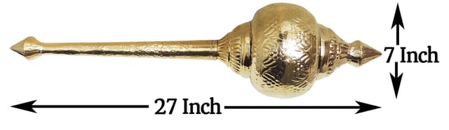 Brass Hanuman Mace, Gada No. 7 - 7*7*27 Inch (Z531 G)