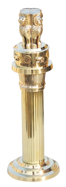 Brass Showpiece Ashok Lath Statue - 4.6*4.6*15 Inch (F691 H)
