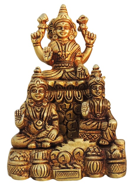 Brass Showpiece Laxmi Kuber Statue - 4*4.1*6 Inch (BS1329 C)