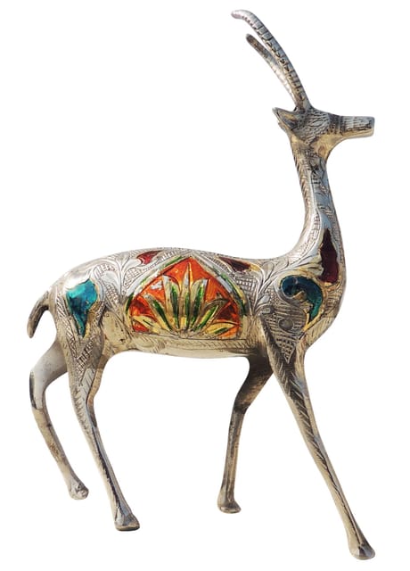 Handcrafted Brass Deer Showpiece for Home Decor and Gifting (6.2*1.6*9.5 Inches)