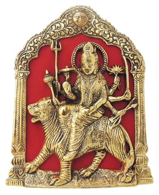 Aluminium Showpiece Durga Ji Statue - 7*0.5*9 Inch (AS397 G)