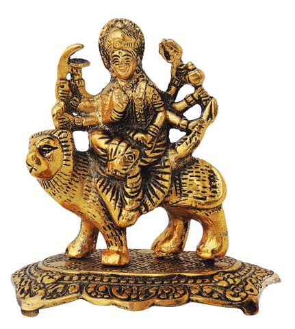 Aluminium Showpiece Durga Ji God Idol Statue - 5*3.2*5 Inch (AS408 C)