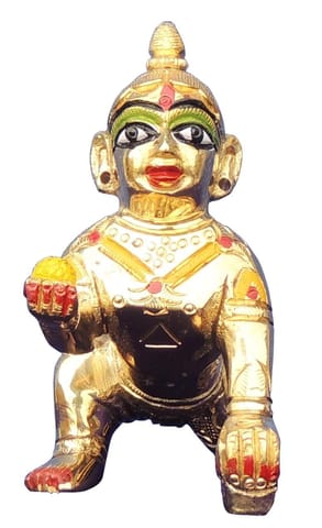 Brass Showpiece Laddu Gopal Idol Statue - 3.5*1.5*3 Inch (BS1300 C)