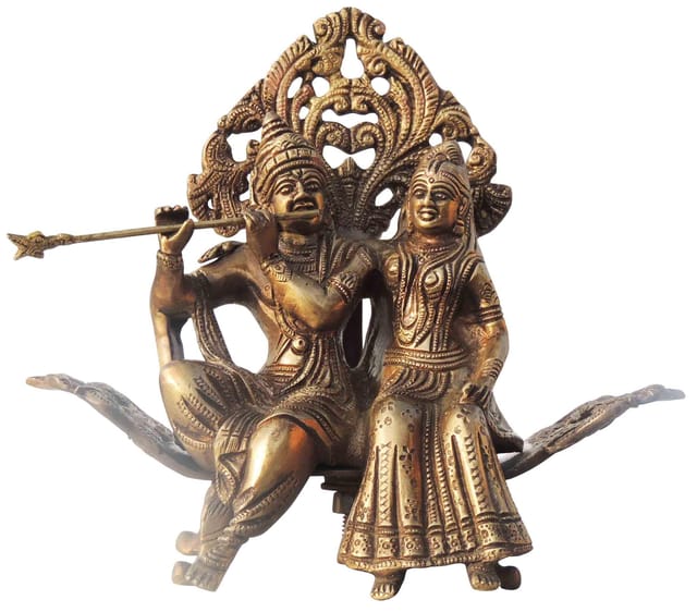 Brass Showpiece Radha Krishna God Idol Statue - 9.5*4.5*8.5 Inch (BS1385 F )