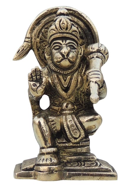 Brass Showpiece Hanuman Ji God Idol Statue - 2*1.6*3.1 Inch (BS1032 C )