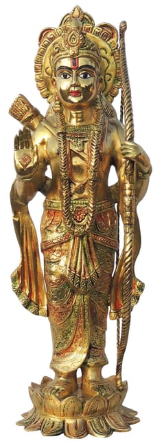 Brass Showpiece Ram Ji Statue Idol  - 9.5*9.2*30.5 Inch (BS1419 R)