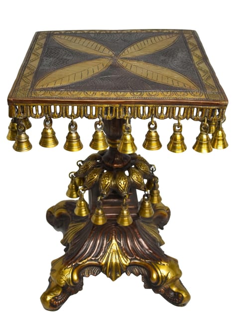 Brass Home Decor Stool God Idol Statue - 13.5*13.5*19 Inch (BS502 C)