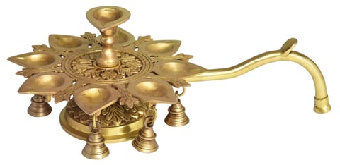 Brass Table Decor 9 Wicks Deepak, Oil Lamp - 15*9*6 Inch (BS1503 I)