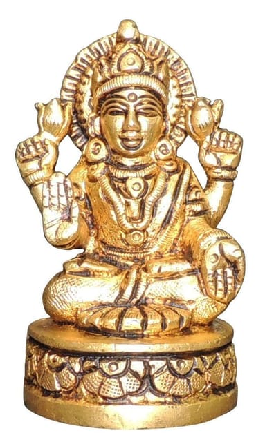 Brass Showpiece Laxmi Ji God Idol Statue - 2*1.6*3 Inch (BS1467 L)