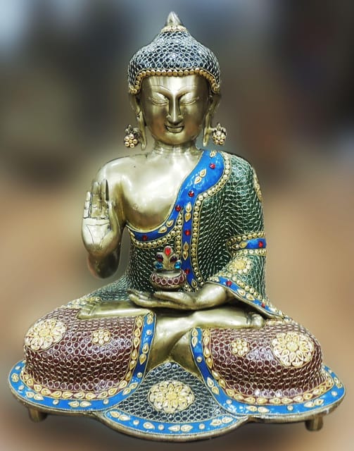 Brass Showpiece Buddha God Idol Statue - 17*12*19.5 Inch (BS1554 A)