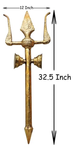 Brass Trishul - 12*4*32.5 Inch (Z138 S)