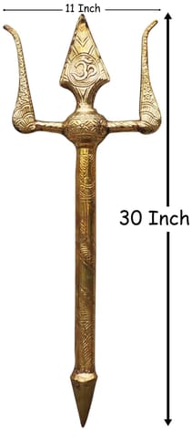 Brass Trishul - 11*3.5*30 Inch (Z138 R)