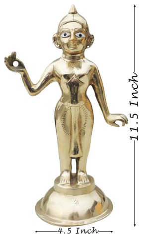 Brass Showpiece Radha Ji Jugal Jodi Statue - 4.5*4.5*11.5 Inch (BS1584 R)