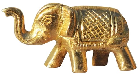 Brass Showpiece Elephant God Idol Statue - 2*1*1 Inch (BS1130 A)