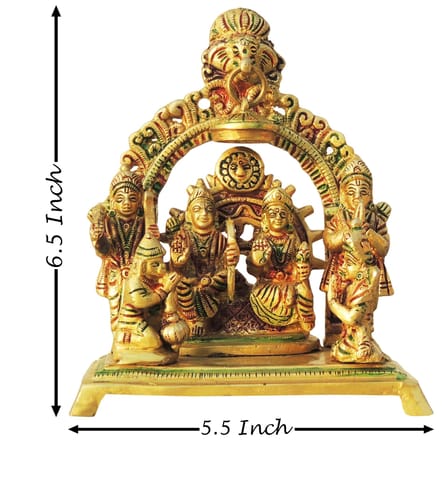 Brass Showpiece Ram parivar/ Ram darbar Idol statue  -5.5*3*6.5 Inch (BS131 H)