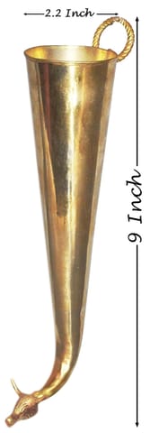 Brass Gaumukhi Shringi For Abhishek [200 ml] - 9*2.2*2.2 Inch (Z568 B)