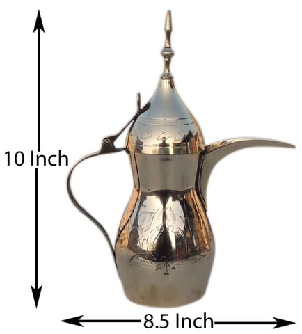 Brass Showpiece Arabic Dallah, Coffee tea Pot -8.5*3.5*10 Inch (Z580 F)