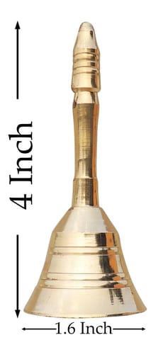 Brass Pooja Hand Bell, Meenar Ganti - 1.6*1.6*4 Inch (F678 B)